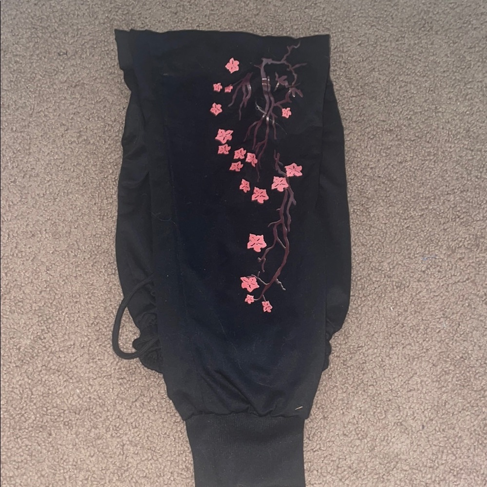 Old Navy Black sweatpants  with Pink Floral Design